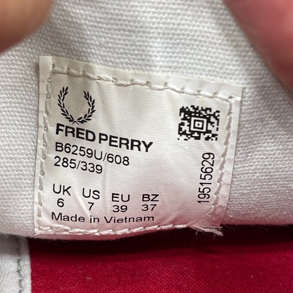 Fred Perry Kingston Twill Sneaker Navy Blue Men's Size 7 - Picture 8 of 8